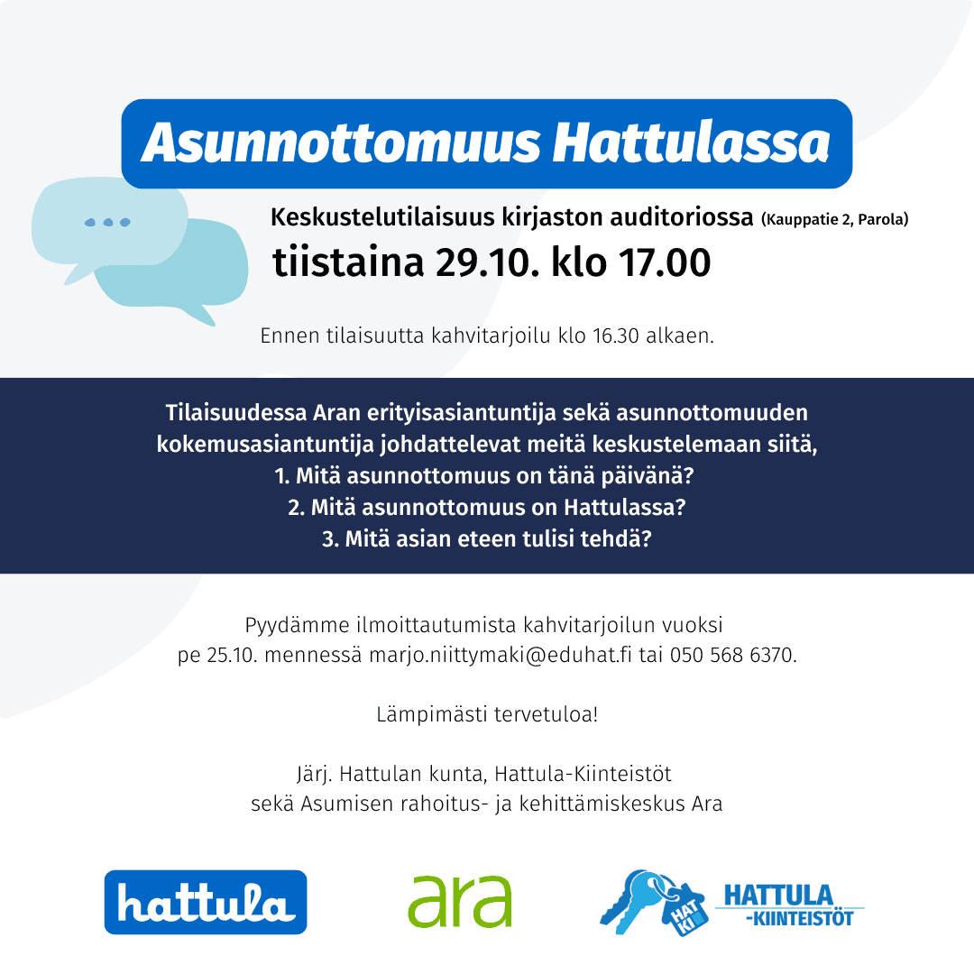 Asunnottumuus Hattulassa - Hattula.fi